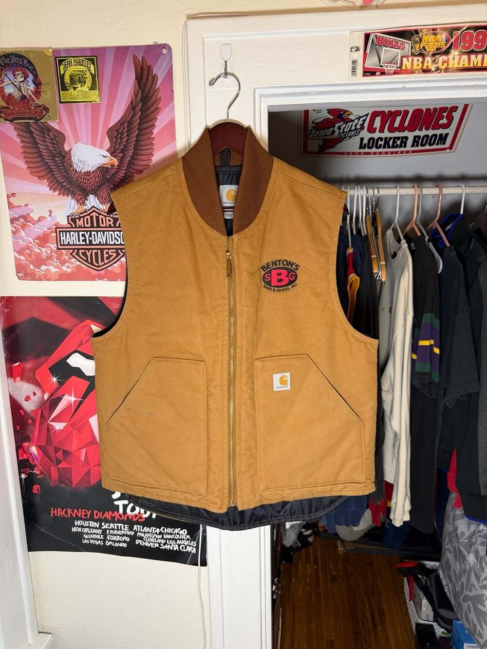 Carhartt V01 BRN Quilted Duck Vest Size Large